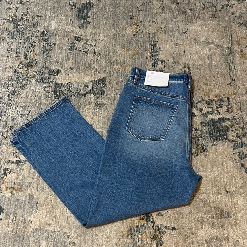 NWT Loft SZ 14 Straight High Rise Jean Regular Inseam